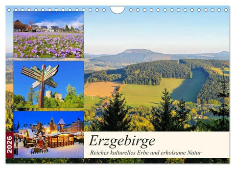Erzgebirge - Reiches kulturelles Erbe und erholsame Natur (Wandkalender 2026 DIN A4 quer), CALVENDO Monatskalender