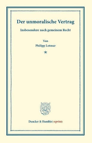 Der unmoralische Vertrag.