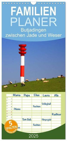 Familienplaner 2025 - Butjadingen Impressionen zwischen Jade und Weser mit 5 Spalten (Wandkalender, 21 x 45 cm) CALVENDO