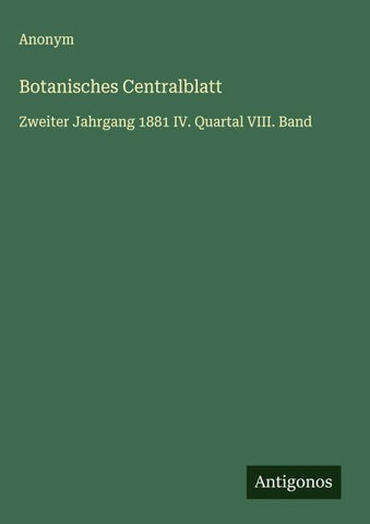 Botanisches Centralblatt