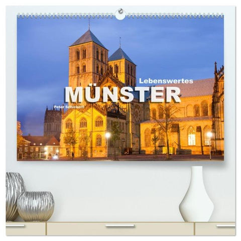 Lebenswertes Münster (hochwertiger Premium Wandkalender 2026 DIN A2 quer), Kunstdruck in Hochglanz