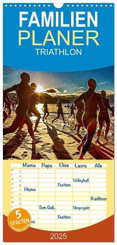 Familienplaner 2025 - TRIATHLON mit 5 Spalten (Wandkalender, 21 x 45 cm) CALVENDO