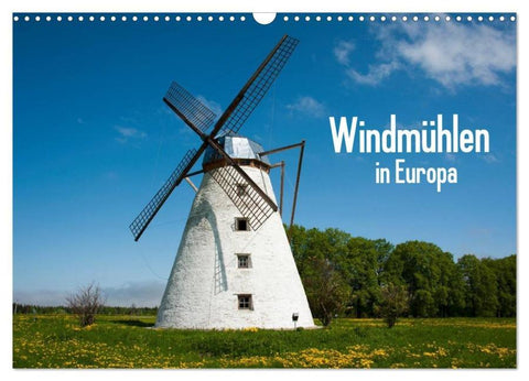 Windmühlen in Europa (Wandkalender 2026 DIN A3 quer), CALVENDO Monatskalender