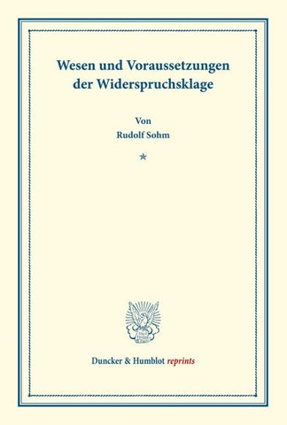 Wesen und Voraussetzungen der Widerspruchsklage.