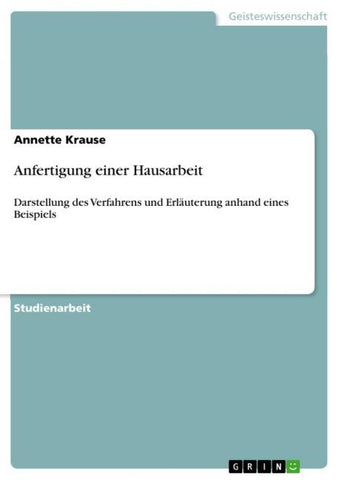Anfertigung einer Hausarbeit