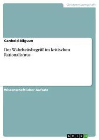Der Wahrheitsbegriff im kritischen Rationalismus