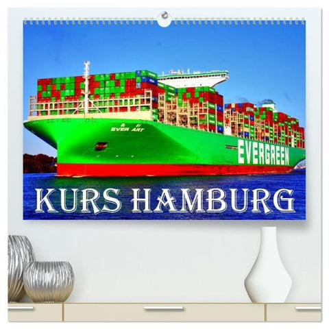 KURS HAMBURG (hochwertiger Premium Wandkalender 2026 DIN A2 quer), Kunstdruck in Hochglanz