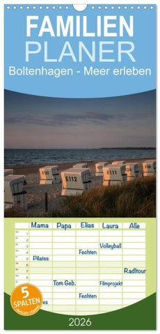 Familienplaner 2026 - Boltenhagen - Meer erleben mit 5 Spalten (Wandkalender, 21 x 45 cm) CALVENDO