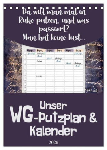 Gothic WG-Putzplan & Kalender 2026 (Tischkalender 2026 DIN A5 hoch), CALVENDO Monatskalender