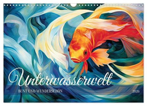 Unterwasserwelt, bunt und wunderschön (Wandkalender 2026 DIN A3 quer), CALVENDO Monatskalender