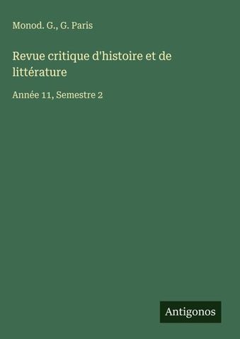 Revue critique d'histoire et de littérature