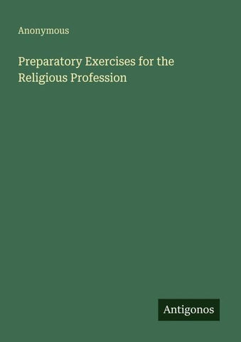 Preparatory Exercises for the Religious Profession