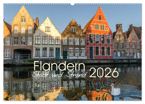 Flandern - Stadt und Strand (Wandkalender 2026 DIN A2 quer), CALVENDO Monatskalender