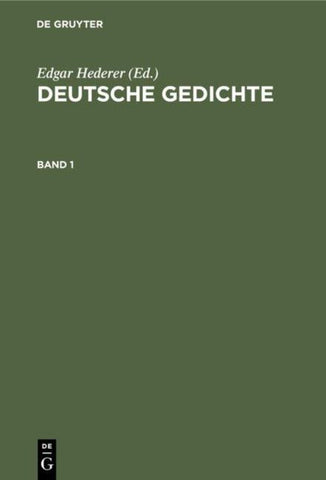 Deutsche Gedichte. Band 1