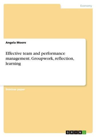 Effective team and performance management. Groupwork, reflection, learning