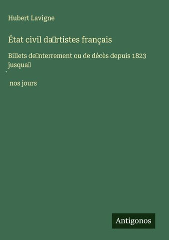 État civil da¿rtistes français