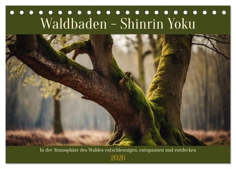 Waldbaden - Shinrin Yoku (Tischkalender 2026 DIN A5 quer), CALVENDO Monatskalender