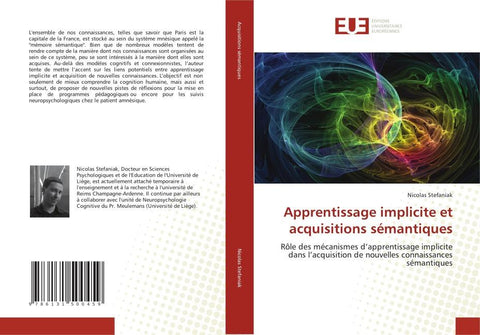 Apprentissage implicite et acquisitions sémantiques