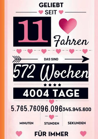 Notizbuch für Mädchen 11 Jahre- Geburtstagsgeschenk für 11 jährige Mädchen