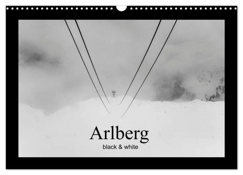 Arlberg black and white (Wandkalender 2026 DIN A3 quer), CALVENDO Monatskalender