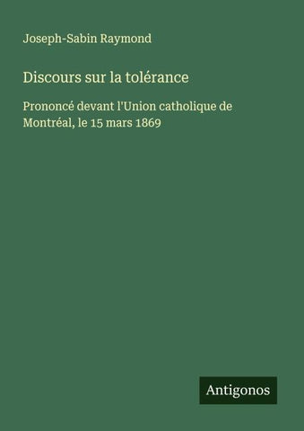 Discours sur la tolérance