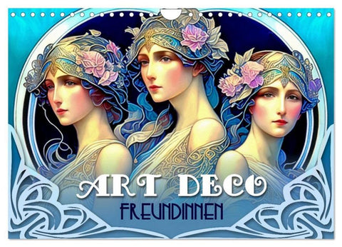 Art Deco Freundinnen (Wandkalender 2026 DIN A4 quer), CALVENDO Monatskalender
