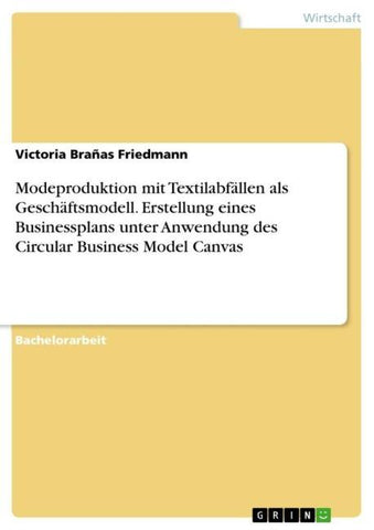 Modeproduktion mit Textilabfällen als Geschäftsmodell. Erstellung eines Businessplans unter Anwendung des Circular Business Model Canvas