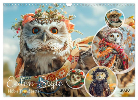 Eulen-Style. Noble Trendsetter (Wandkalender 2026 DIN A3 quer), CALVENDO Monatskalender
