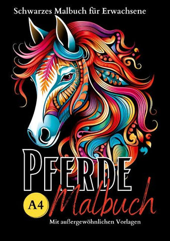 Schwarzes "Pferde Malbuch für Erwachsene".
