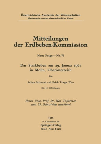 Das Starkbeben am 29. Januar 1967 in Molln, Oberösterreich