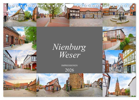 Nienburg Weser Impressionen (Wandkalender 2026 DIN A4 quer), CALVENDO Monatskalender