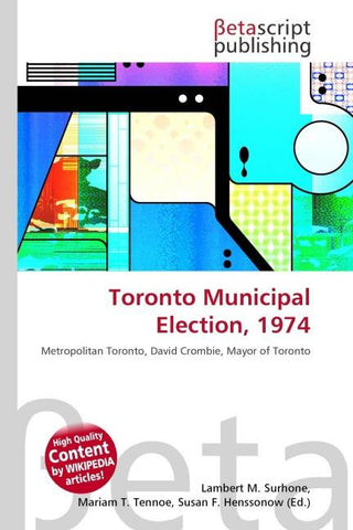 Toronto Municipal Election, 1974
