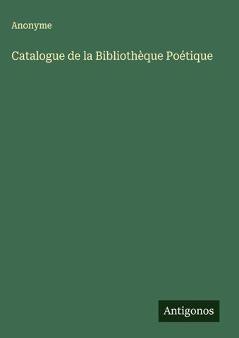 Catalogue de la Bibliothèque Poétique