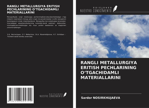 RANGLI METALLURGIYA ERITISH PECHLARINING O¿TGACHIDAMLI MATERIALLARINI