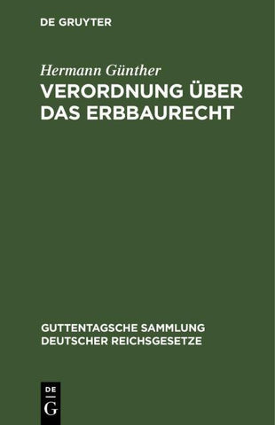 Verordnung über das Erbbaurecht