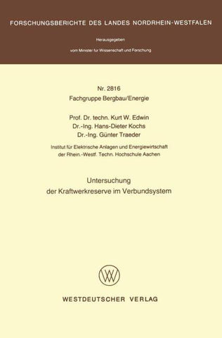 Untersuchung der Kraftwerkreserve im Verbundsystem