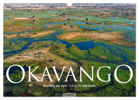 Okavango - Das Delta von oben (Wandkalender 2026 DIN A3 quer), CALVENDO Monatskalender