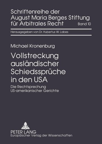Vollstreckung ausländischer Schiedssprüche in den USA