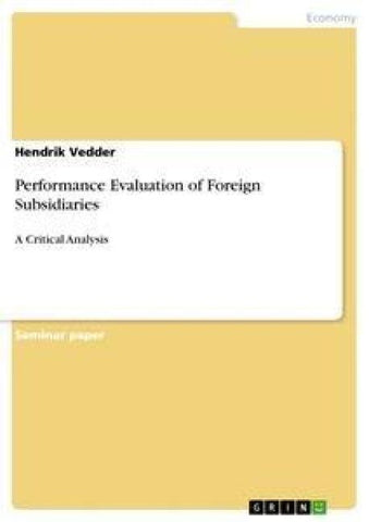 Performance Evaluation of Foreign Subsidiaries