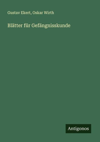 Blätter für Gefängnisskunde