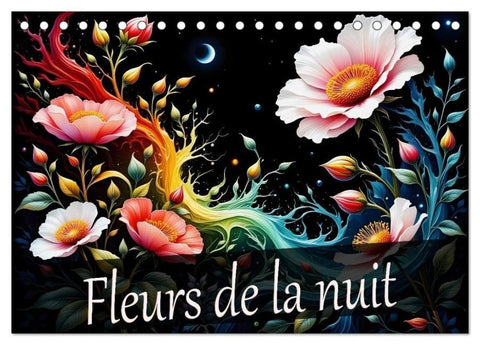 Fleurs de la nuit (Calendrier de bureau 2026 DIN A5 vertical), CALVENDO calendrier mensuel