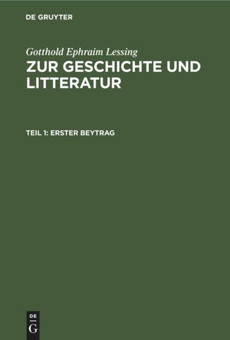 Erster Beytrag