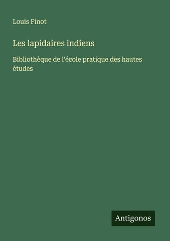 Les lapidaires indiens