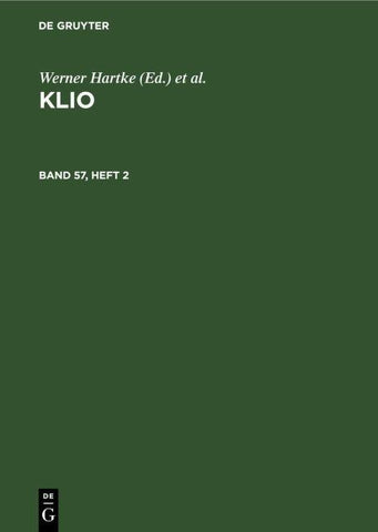 Klio. Band 57, Heft 2