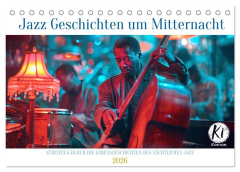 Jazz Geschichten um Mitternacht (Tischkalender 2026 DIN A5 quer), CALVENDO Monatskalender