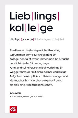 Lieblingskollege Notizbuch: Die wahre Definition