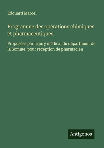 Programme des opérations chimiques et pharmaceutiques