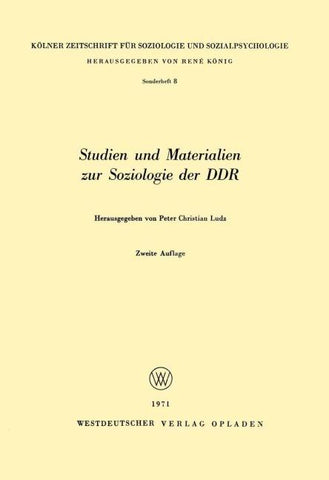 Studien und Materialien zur Soziologie der DDR