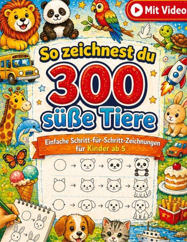 So zeichnest du 300 süße Tiere