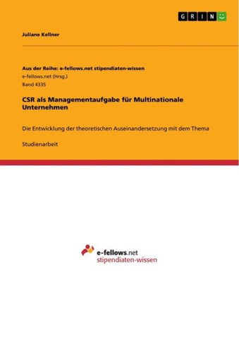 CSR als Managementaufgabe für Multinationale Unternehmen